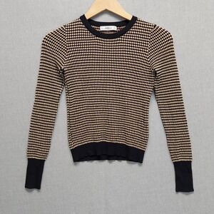 Zara Knit Sweater S Textured Geometric Preppy Old Money Academia Quiet Luxury